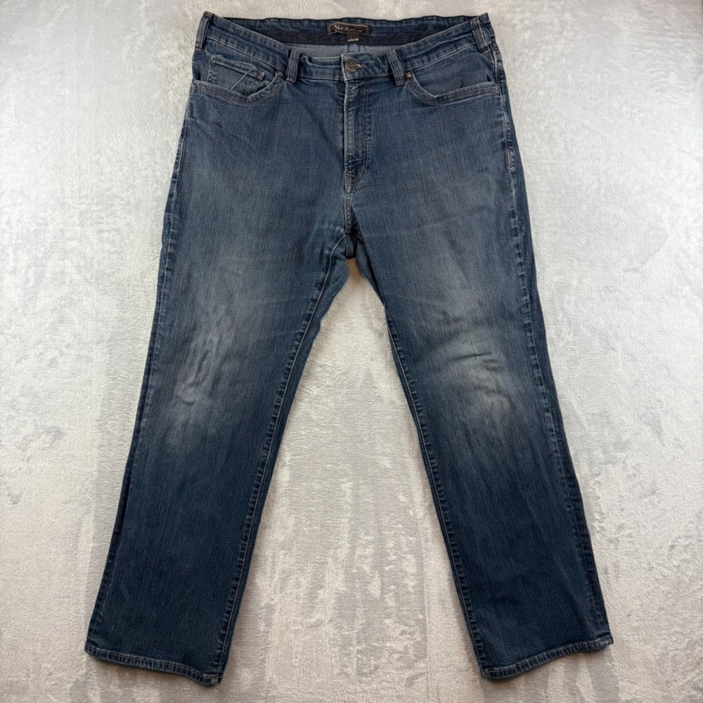 34 Heritage Jeans Mens 38x30 Blue Charisma Relaxed Straight Leg Stretch Denim